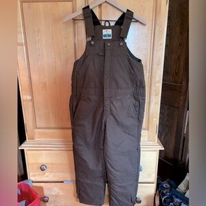 Blue Mountain chocolate brown lined kids winter coveralls size medium 10/12